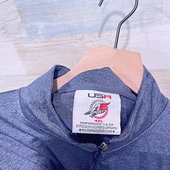 U.S. Department Of Veterans Affairs 1/4 Zip Performance Pullover Blue Mens 4XL - Picture 5 of 6